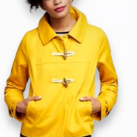 GAP Preppy Yellow Fisherman’s Peacoat Jacket Size Small - Picture 2 of 9